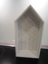 Holz Regal in Hausform  Design, weiß 30x 15 x7 cm