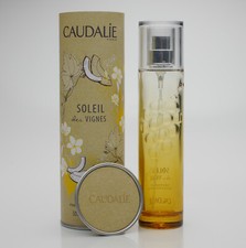 Parfüm-Flakon Caudalie "Soleil des Vignes" aus Glas mit Zerstäuber + Dose, leer