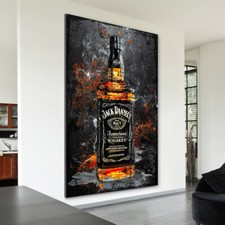 Leinwandbild Jack Daniels Whiskey Abstrakt Kunstdruck Wohnzimmer Wandbilder