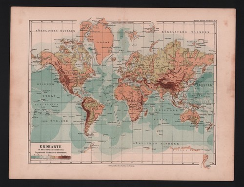Landkarte map 1896 erdkarte - map, 1896: