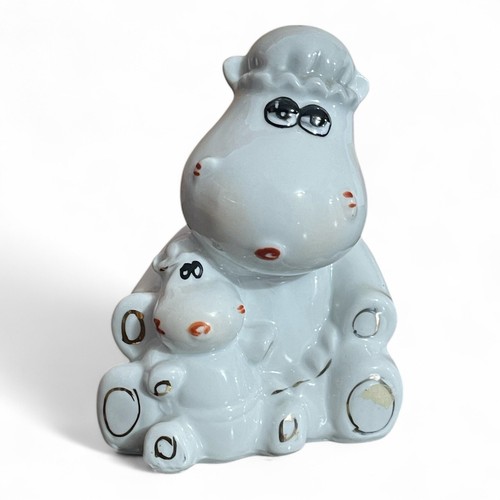 Porzellanfigur nilpferd mama - nilpferd, &
