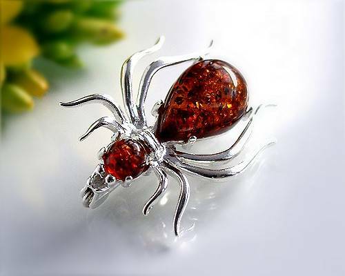 Brosche bernstein silber - brosche,