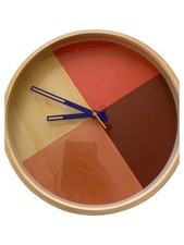 Cloudnola Wanduhr Modern Rund Geometrisch Holz Glas Mehrfarbig