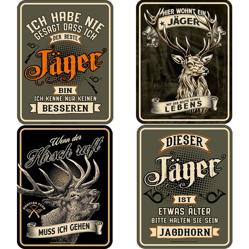 Blechschild jäger jagd jagen - blechschild,
