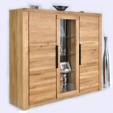 Highboard Vitrine Wildeiche teilmassiv Schrank Anrichte Buffet ELFO GRETA 2555