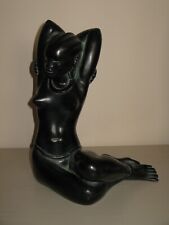 Achatit Keramik Figur, Afrikanerin Afrika, Patina Optik