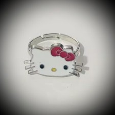 Hello Kitty Ring verstellbar Sanrio Schmuck Zubehör Geschenk Schmuck weiß rosa