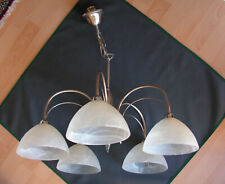 Moderner Kronleuchter mit Glasschalen, 5-flammig, Firma Honsel