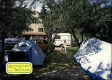 Motiv-AK CAMPING Campingplatz AUTOCAMP TROJSKA Praha CSSR Tschechien AK ~1990