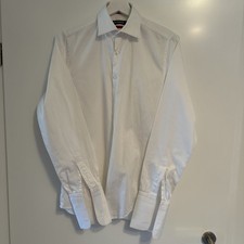 Roy Robson Gr.37 Weißes Oberhemd Mit Manschettenärmeln Slim Fit