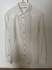 Damen, Bluse, Hugo Boss, Orange Label, naturfarben, Stickerei, Viskose, Gr. 38,