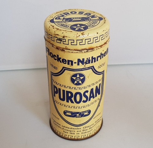 Blechdose alt purosan - blechdose,