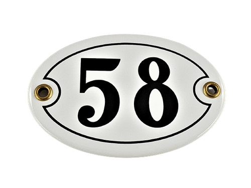 Emaille hausnummer oval 58 - nr.,