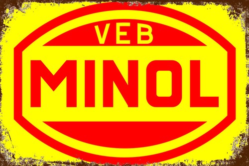 Blechschild minol veb - 30, x