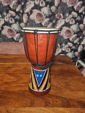 Afrikanische Trommel 30cm hoch, Bongo Djembe Durchmesser 15 cm Holz/Leder