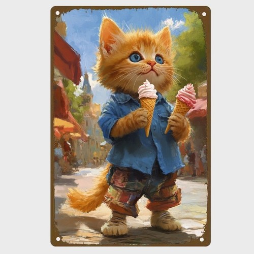 Blechschild niedliche katze - blechschild,