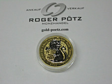 Roger Pötz: 5 Pounds 2 Unzen Silber Ruthenium gilded 2022 Lion of England