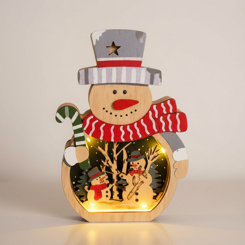 Holzschneemann led warmweiß - holzschneemann,