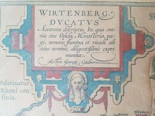 WIRTENBERG DUCATUS Abraham Ortelius  Altkolorierte Landkarte von 1579