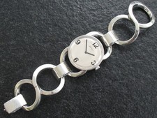 Damenarmbanduhr Silber 800 MG 2001 Vintage Design groß und schwer 136,7 gr.