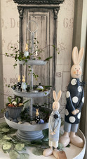 Shabby chic etagere - chic, grau