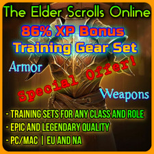 ESO 86% XP Bonus Training Gear Set Boost Elder Scrolls Online Armor Gold Service