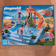 Playmobil 4858 - Schwimmbad mit Rutsche und 4864 Planschbeckenset Mutter+Kind