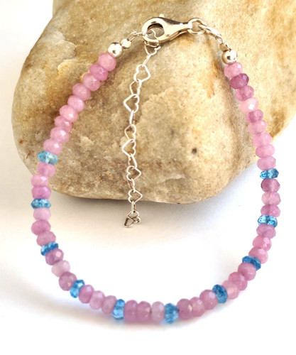 Blau rosatopas armband - blau-rosatopas,