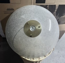 große hübsche Plafoniere Deckenlampe geätztes Glas, Messing, 3 flammig 60cm