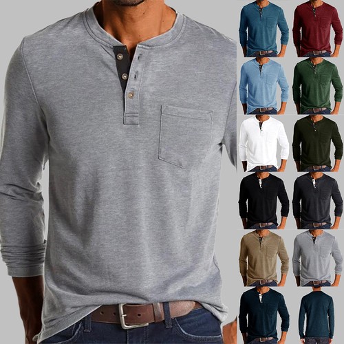 Herren henley shirt - henley, t-shirt