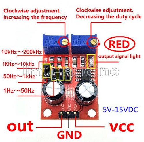 Ne555 pulse frequency duty - pulse,