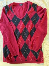 Hilfiger - leichter Sommer-Pullover - Raute - rot/schwarz - Gr M