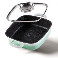 STONELINE Servierpfanne Eckig 20 cm, Eckige Pfanne Induktion mit Deckel