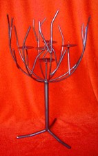 60 cm KERZEN BAUM LEUCHTER KERZENSTÄNDER ABSTRAKT STAHL SILBER GRAU UNBENUTZT