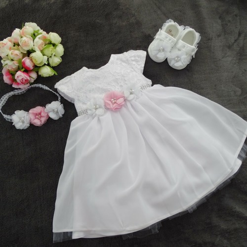 Taufkleid stirnband schuhe - +stirnband, +schuhe