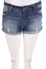 Sublevel Faux Leather Shorts Cotton Jewelry Stones S denim blue