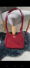 Damen Handtasche Umhängetasche Riemen Rot Vegan Lederimitat Neu