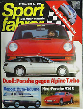 Sportfahrer 11/85 Porsche Carrera u. Renault Alpine Turbo, MAE-Mercedes 190 E