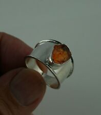 Sterling Silber Ring  Größe 59  Feueropal aus Mexiko roh Opal