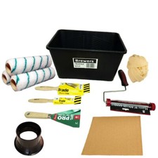 16 Stück Farb Wasserkocher Roller Tablett 9" Hülsen Rahmen Pinsel Set 15L Scuttle Eimer