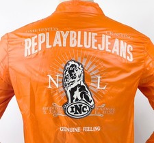Replay Jacke Blue Jeans Löwe Gr. L orange Windbreaker