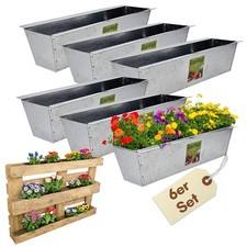 6er Set Paletten Blumenkasten