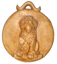 Wandbild aus Gips , Sternenzeichen Löwe , ca. 10 cm Durchmesser, Reliefbild