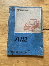 Autobianchi A112 - von 1972 -  originale Betriebsanleitung - Bedienungsanleitung