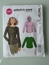 SALE: McCall´s  easy M6772 Schnittmuster Sweatshirt Hoodie  Gr. A   Sml-Med-Lrg