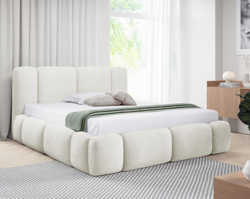 Polsterbett bianco boucle - bianco,