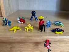 Glasfiguren: 9 verschiedene Arten von Meeresbewohner + Angler, für Setzkasten