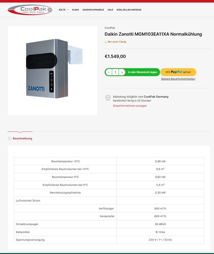 Kühlaggregat für kühlraum - für,