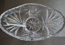 Kristallglass Schale Obstschale Schleuderstern transparent oval 