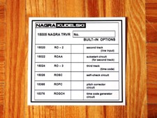 1 x Aufkleber / Sticker   "BULT – IN Options" NEW for Nagra TRVR   Version # 1
